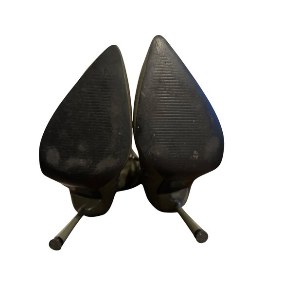 PrettyLittleThing KHAKI WIDE FIT POINT TOE TEXTURED RUCHED OVER THE KNEE SIZE 8 - Picture 6 of 11